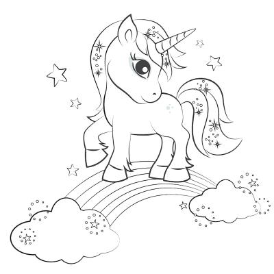 Coloriage licorne à proposer aux enfants qui aiment l'univers de cet animal fantastique
