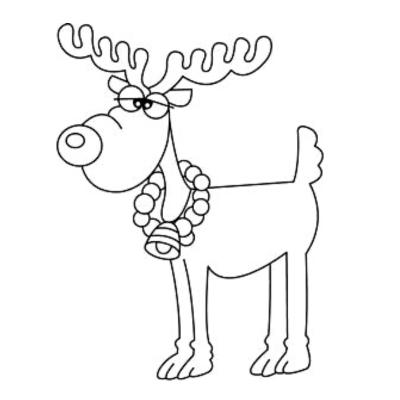 Coloriage renne de Noël à imprimer gratuitement