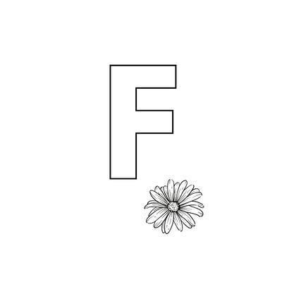 Colorie le F de l'alphabet comme FLEUR