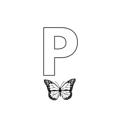 Colorie le P de l'alphabet comme PAPILLON