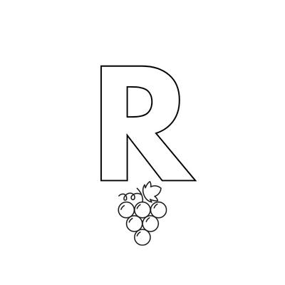 Colorie le R de l'alphabet comme RAISIN