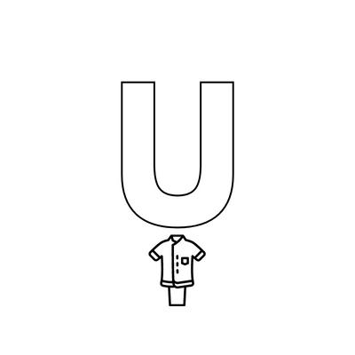 Colorie le U de l'alphabet comme UNIFORME