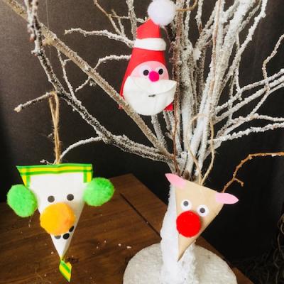 DIY : des suspensions de Noël récup à faire avec des rouleaux de papier toilettes