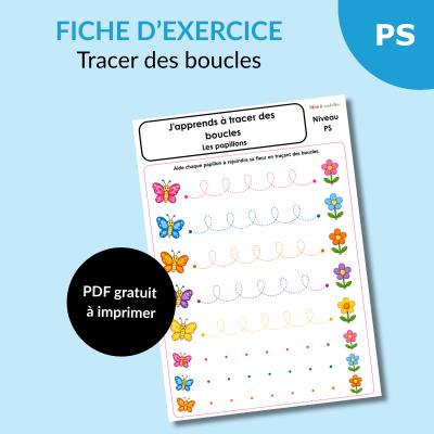 Exercice PS : apprendre à tracer des boucles avec les papillons