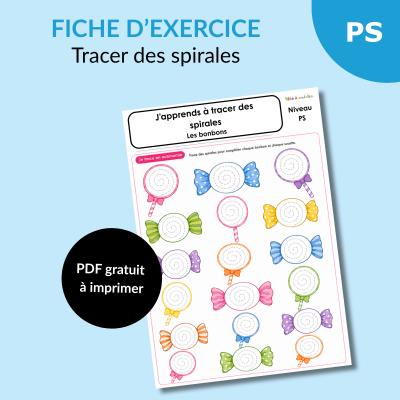Apprendre à tracer des spirales en PS : bonbons et sucettes à compléter