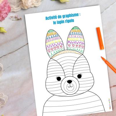 Une activité de graphisme avec un lapin de Pâques rigolo