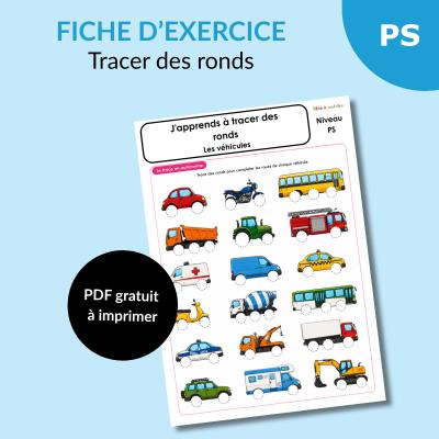 Apprendre à tracer des ronds en PS : compléter les roues des véhicules