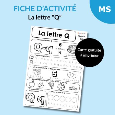 Lettre Q en Moyenne Section (MS) : fiche d'activité à imprimer