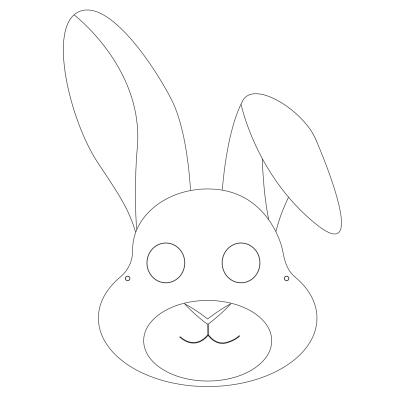 Imprimer le modèle du masque de lapin pour le déguisement des enfants , masque à colorier et à découper