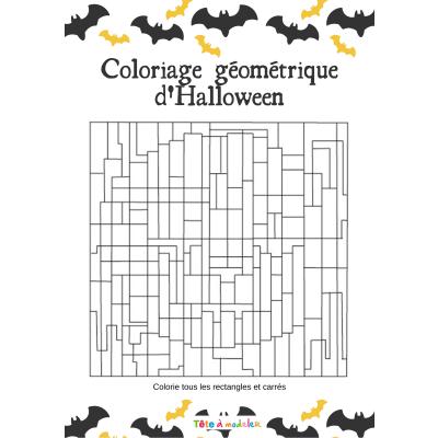 Un jeu de coloriage avec une consigne bien précise : il faut colorier tous les rectangles et tous les carrés. Ce jeu de coloriage dissimule une image sur le thème d'Halloweenqui apparait lorsque toute
