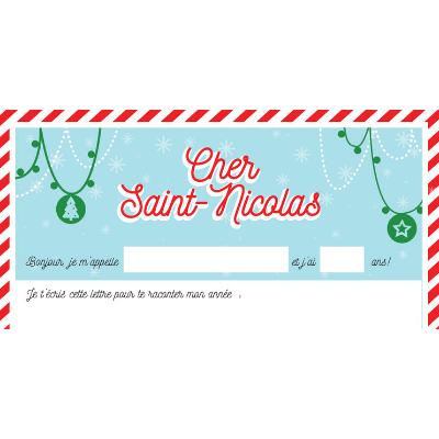 Une jolie lettre à télécharger et à imprimer pour l'envoyer à Saint Nicolas