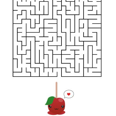 Le labyrinthe de Saint Valentin très drôle à faire durant la Saint Valentin ! Aider la pomme d'amour à trouver son amoureux afin qu'ils soient rassemblés pour toujours. Imprimez la feuille et proposer