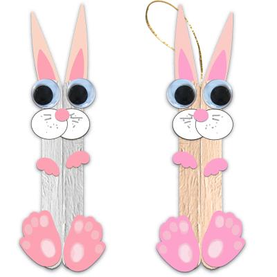 Lapin de Pâques en bâtons de bois