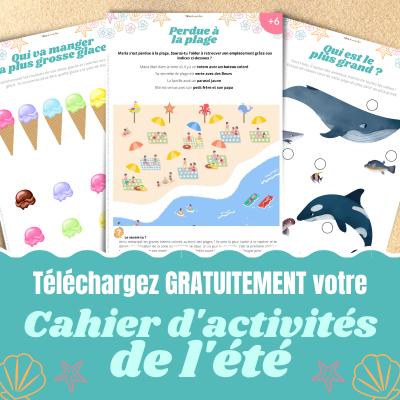Un cahier d'activités de l'été avec des jeux, des infos et des activités créatives pour apprendre en s'amusant sur le thème des grandes vacances