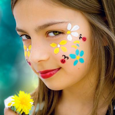 Pas à pas en image pour réaliser le maquillage d’une coccinelle en vol. La coccinelle a déployé ses ailes et il s’envole sur le visage de votre enfant !! Un maquillage d’animal très facile à faire pou