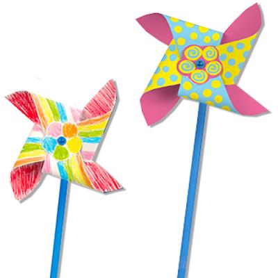 Moulins à vent enfants à décorer