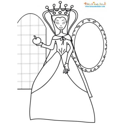 Coloriage mechante reine de Blanche Neige