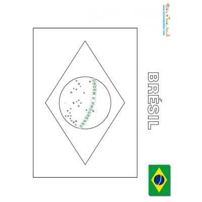 Coloriage drapeau du Brésil