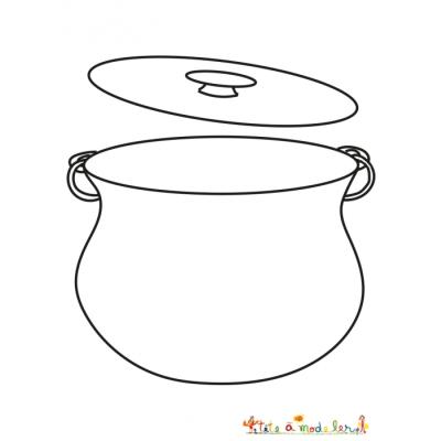 Coloriage d'un chaudron ancien