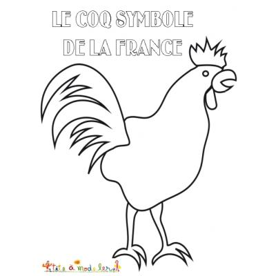 Coloriage du coq symbole de la France
