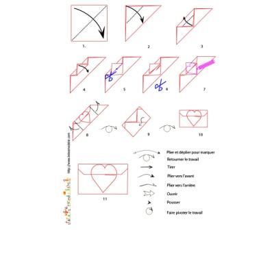 Croquis origami de l'enveloppe à imprimer