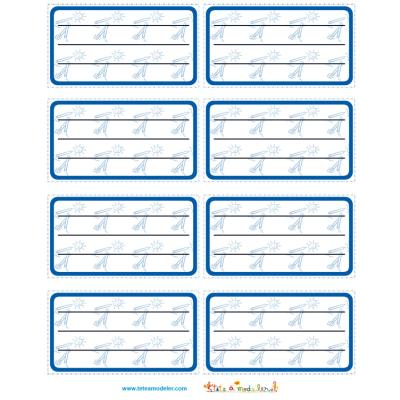 Etiquette de cahier bleues a imprimer