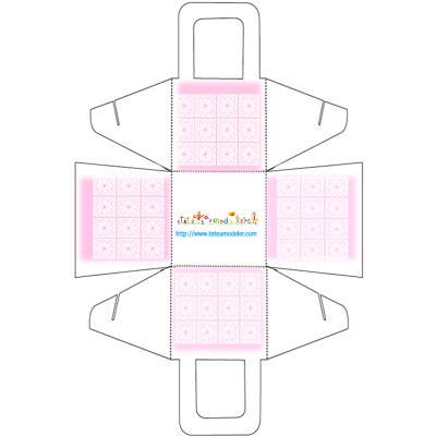 Panier de communion rose motif mosaïque