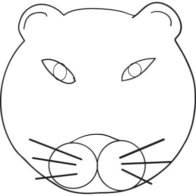 coloriage d'une tête de panthère 