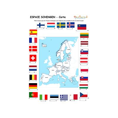 Carte de l'Espace Schengen