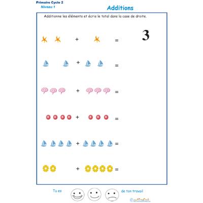 Imprimer la fiche d'additions visuelles  - exercice 5 