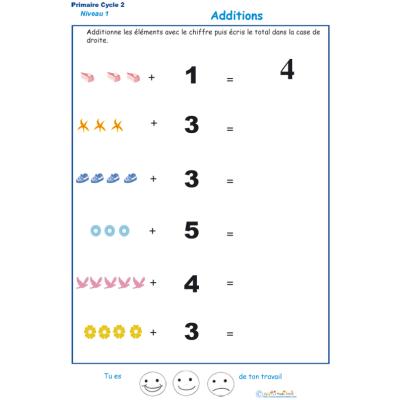 Imprimer la fiche d'additions visuelles  - exercice 8 