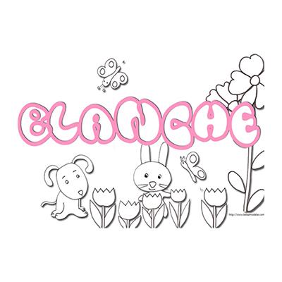 coloriage prénom Blanche