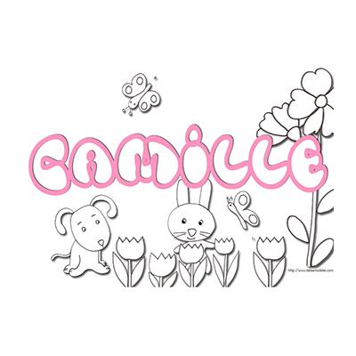 coloriage prénom Camille