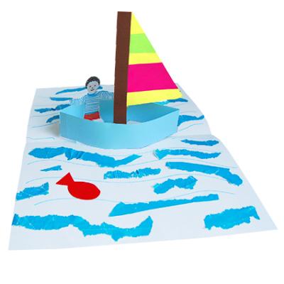 Carte pop-up voilier 3D