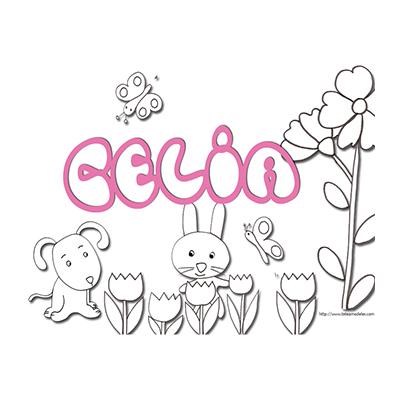 coloriage pénom Célia