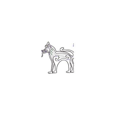 Imprimer l'exercice de graphisme celtique 1 : Chien