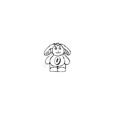 Coloriage lapin au chiffre 0