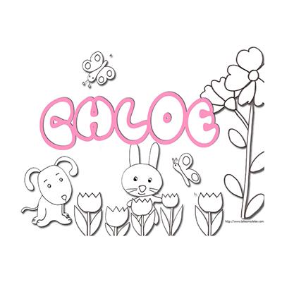 coloriage prénom Chloé