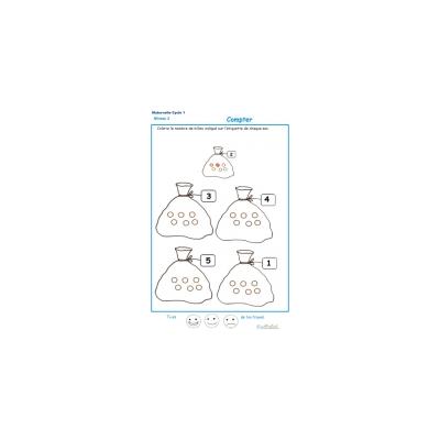 Exercices pour apprendre à compter à la maternelle niveau 2 Moyenne Section 