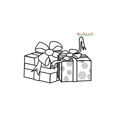 Coloriage de deux gros cadeaux de Noël