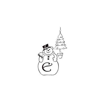 coloriage lettre e bonhomme de neige
