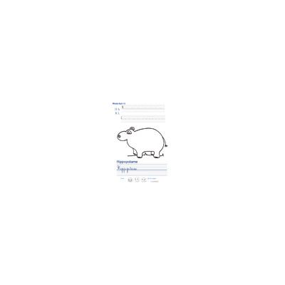 Imprimer la page d'écriture sur l'hippopotame