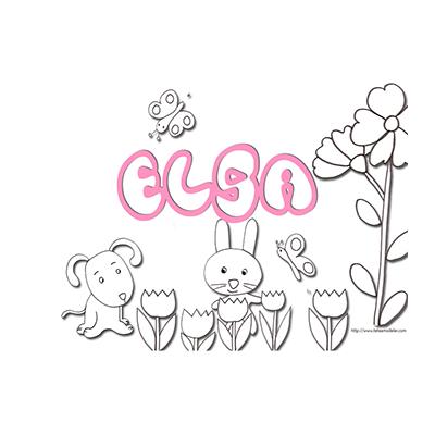 coloriage lettres de Elsa