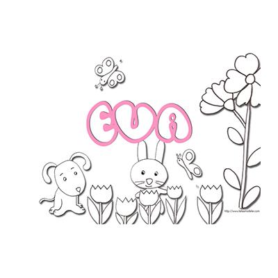 coloriage prénom Eva