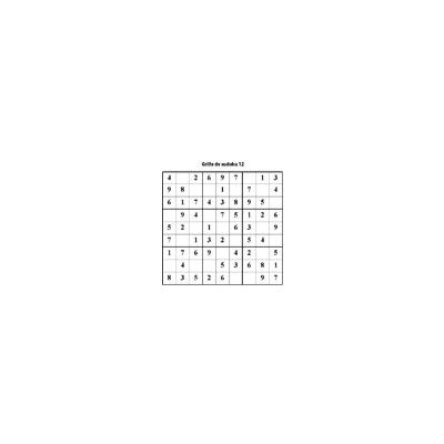 grille 12 de sudoku Primaire cycle 3