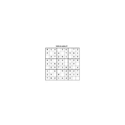 Grille 27 de sudoku cycle 2 du primaire