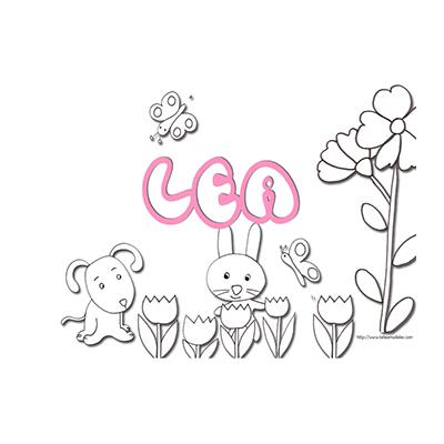 coloriage prénom Léa