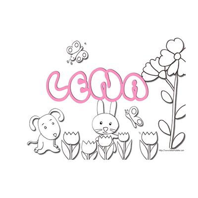 coloriage prénom Lena
