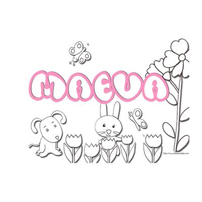 coloriage prénom Maeva