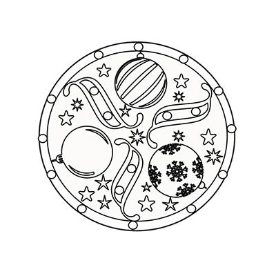 Mandala boules de noël à colorier